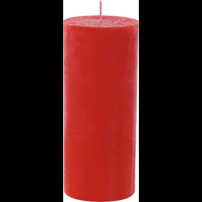 Bougie givrée rouge 6 × 14 cm